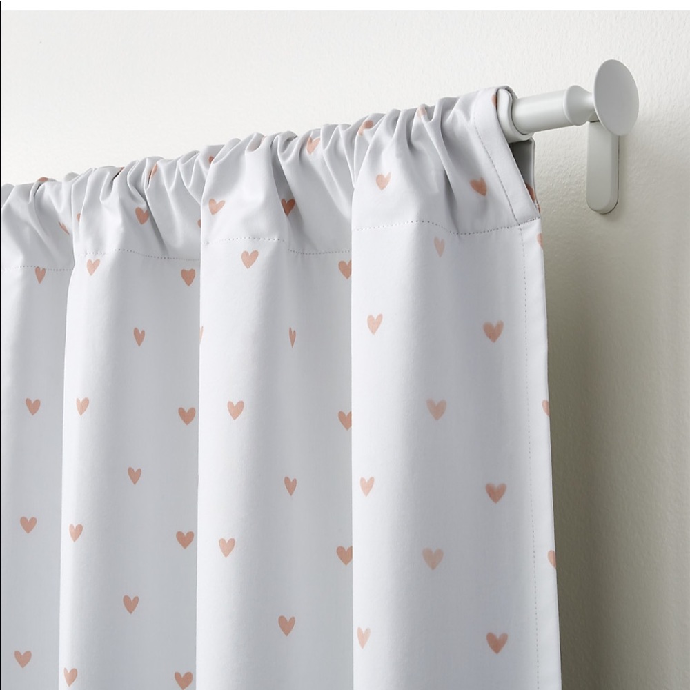 NWOT Crate and Barrel Blackout Heart Curtains
